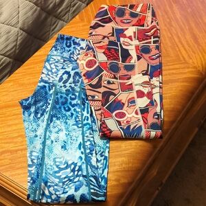 Constantly Varied Gear Blue and Red Graphic Leggings